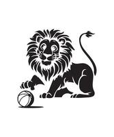 Lion silhouette logo design inspiration with a flat design using a black color vector