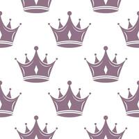Seamless pattern of royal crowns. Silhouettes of crowns on a white background. Print, textile, wallpaper vector