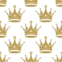 Seamless pattern of royal crowns. Silhouettes of crowns on a white background. Print, textile, wallpaper vector