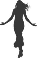 silhouette floating woman with poses full body black color only vector