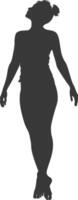silhouette floating woman with poses full body black color only vector