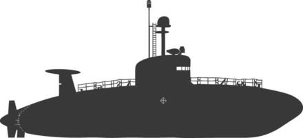 silhouette submarine surfaced black color only vector
