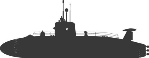 silhouette submarine surfaced black color only vector
