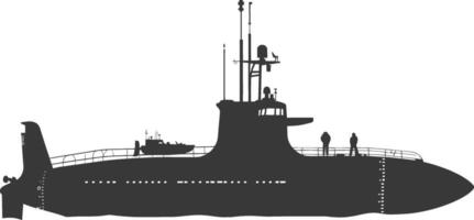 silhouette submarine surfaced black color only vector