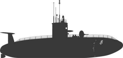 silhouette submarine surfaced black color only vector