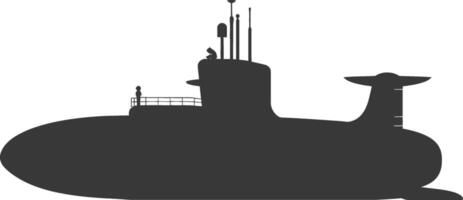 silhouette submarine surfaced black color only vector