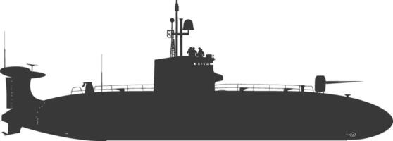 silhouette submarine surfaced black color only vector