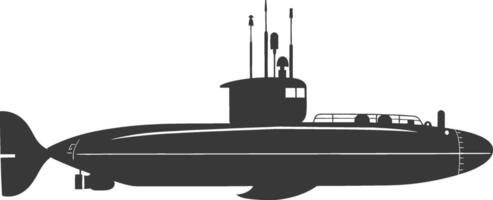 silhouette submarine surfaced black color only vector