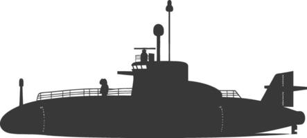 silhouette submarine surfaced black color only vector