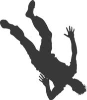 silhouette falling man falling from a great place black color only vector