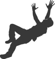 silhouette falling man falling from a great place black color only vector