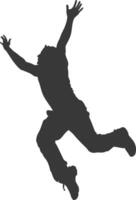 silhouette falling man falling from a great place black color only vector