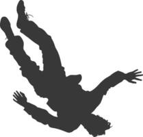 silhouette falling man falling from a great place black color only vector