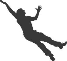 silhouette falling man falling from a great place black color only vector