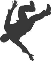 silhouette falling man falling from a great place black color only vector
