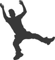 silhouette falling man falling from a great place black color only vector