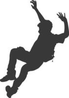 silhouette falling man falling from a great place black color only vector