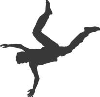 silhouette falling man falling from a great place black color only vector