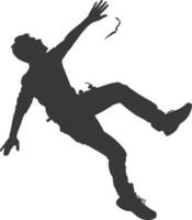silhouette falling man falling from a great place black color only vector