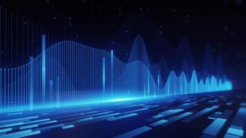 Dynamic Blue Digital Audio Waveform Visualization video