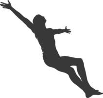 silhouette floating man with poses full body black color only vector