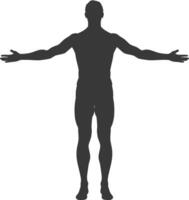 silhouette floating man with poses full body black color only vector