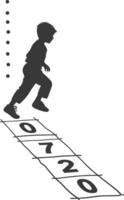 silhouette Hopscotch kid game line black color only vector