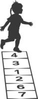 silhouette Hopscotch kid game line black color only vector