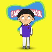 Illustration design of another child in school uniform vector