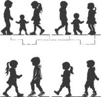 silhouette Hopscotch kid game line black color only vector