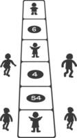 silhouette Hopscotch kid game line black color only vector