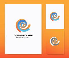 spiral logo template with blue gradient color which means creativity, unity of your company and orange gradient shows the spirit of the company vector