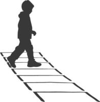 silhouette Hopscotch kid game line black color only vector