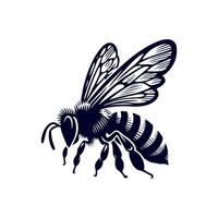 Honey bee silhouette Clip art isolated illustration on a white background vector