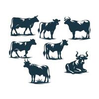 Cow silhouette Clip art isolated illustration on a white background vector