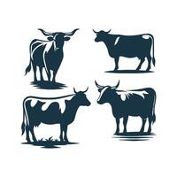 Cow silhouette Clip art isolated illustration on a white background vector