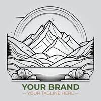 Mountain Minimalist Logo Concept vector