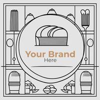 Bread Store Minimalist Logo Concept vector