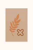 Abstract boho art poster background vector