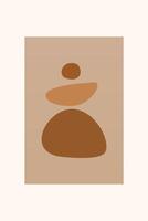 Abstract boho art poster background vector