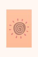Abstract boho art poster background vector