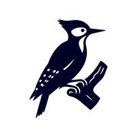 Woodpecker bird silhouette Clip art isolated illustration on white background vector