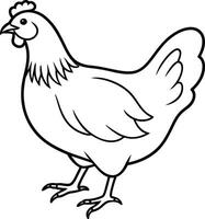 Continuous line art or One Line drawing of chicken for illustration, business farming. chicken pose concept. graphic design modern continuous line drawing vector