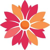 Abstract flowers, top view. Spring flora. Flat vector
