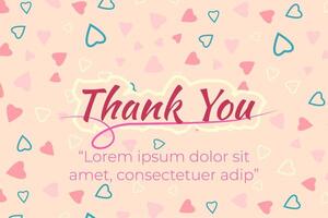 Thank you card, with a love theme for the people we love vector