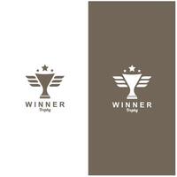 trophy logo design trophy logo for tournament winners and championship awards vector