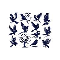 bird silhouette Clip art isolated illustration on white background vector