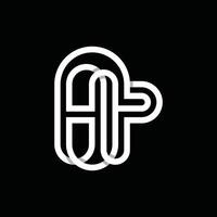 HP Monogram line minimalist logo design template, logo on black background vector