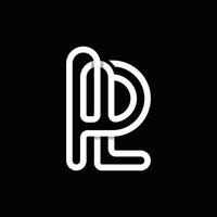 Modern Monogram PL line unique simple logo template, logo on black background vector