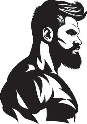 Power Emblem Black Fitness Man Symbol Design Gym Gladiator Fitness Man Logo Element